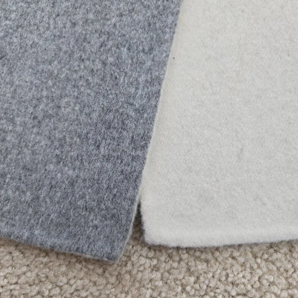 NWOT Reversible Wool Scarf Minimalist Modern Grey & Cream